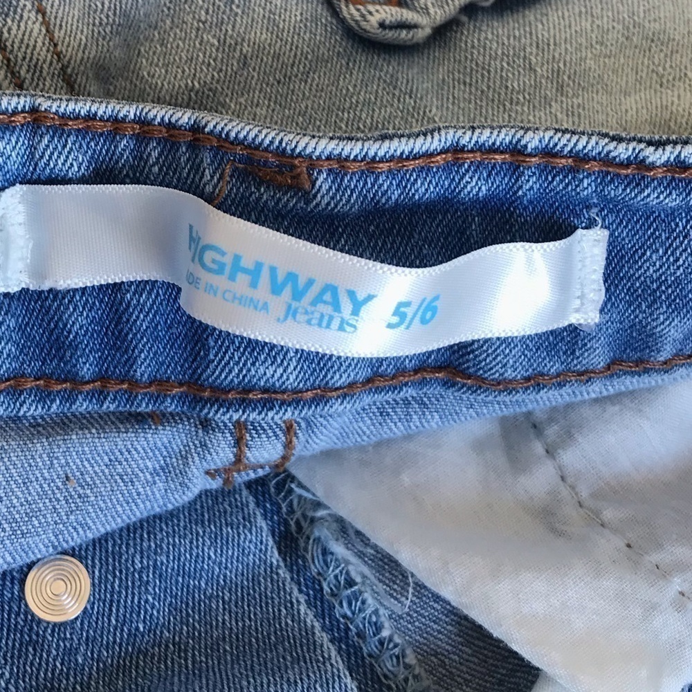 Highway Jeans Blue Raw Hem Denim Mini Skirt Size 5 / 6 - Picture 9 of 11